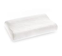FABE | Cuscino Memory Due Altezze Massaggiante, Nucleo a Memoria di Forma, Sagoma a Doppia Altezza, Effetto Massaggiante, Federa 100% Cotone, Federa Esterna in Bioceramica, 40x70x10/12h-12/14h, 1600g