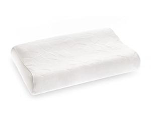 FABE | Cuscino Memory Due Altezze Massaggiante, Nucleo a Memoria di Forma, Sagoma a Doppia Altezza, Effetto Massaggiante, Federa 100% Cotone, Federa Esterna in Bioceramica, 40x70x10/12h-12/14h, 1600g
