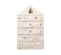 Fabelab Calendario dell'Avvento 2024 per bambini, calendario dell'Avvento in tessuto da riempire, calendario da parete Avvento su 100% cotone biologico, da appendere alla parete, calendario