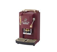FABER COFFEE MACHINES | Deluxe 3.0 | Macchina Caffè ESE 44mm con Elettrovalvola, Portacialda Estraibile, Tanica Vetro 1L e Pressacialde in ottone regolabile (Cherry Red, OTTONE)