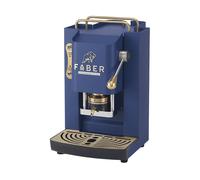 FABER COFFEE MACHINES | Deluxe 3.0 | Macchina Caffè ESE 44mm con Elettrovalvola, Portacialda Estraibile, Tanica Vetro 1L e Pressacialde in ottone regolabile (Navy Blue, OTTONE)