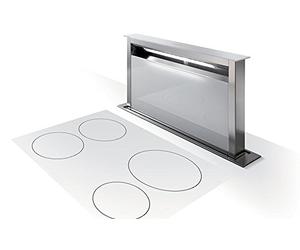 FABER Cappa da base Fabula Plus finitura in acciaio inox e vetro bianco da 90 cm