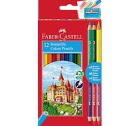 Astuccio 12 matite colorati eco Il Castello+3 bicolor Faber Castell