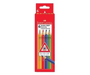 Faber-Castell 110906 - Set di matite colorate Jumbo Grip, confezione da 6, infra
