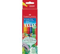 Faber-Castell 110906 - Set di matite colorate Jumbo Grip, confezione da 6, infrangibili, colorabili con acqua