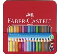 Faber - Castell Jumbo Grip Colour Pencils Tin 16 Count (Pack of 1)