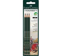 Faber-Castell 110998 - Matite Castell 9000, 3 pezzi, gradi di durezza: B, colore fusto: Verde