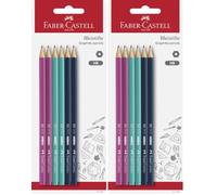 Faber-Castell 111184 - Set di matite, 6 matite di durezza HB, resistenti alla rottura, per bambini e adulti (Confezione da 2)