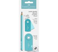 FABER CASTELL 111676 - Set con matita Jumbo Sparkle, colore turchese perlato