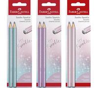 Faber-Castell 111683 - Set di matite Sparkle, 2 matite jumbo, rosa, oceano, viola assortite (non è possibile scegliere)
