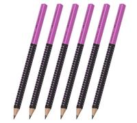 Faber-Castell 111900 - Matita Jumbo Grip, durezza 2 = B (6 pezzi) (rosa nero)