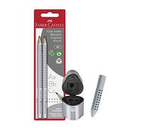 Faber-Castell 111992 - Matita Jumbo Grip HB (pacchetto con 2 matite, gomma e temperamatite)
