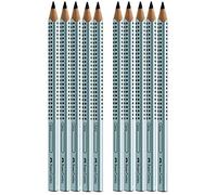 Faber-Castell 111997-12 matite Jumbo GRIP, durezza: B, colore fusto: argento (10, argento)