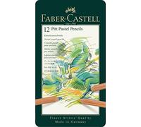 Faber-Castell 112112 - Matita colorata PITT PASTELL, astuccio da 12 in metallo