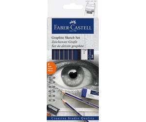 Faber-Castell 114000 - Set per schizzi di grafite Goldfaber, 8 pezzi