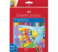 Faber-Castell Watercolour Pencil + Brush Box - 48 Pencils 1 count (Pack of 1)