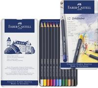 Faber-Castell 114712 - Matite colorate con mina permanente per pastelli a olio Goldfaber, set da 12