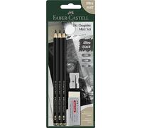 Faber-Castell 115297 - Bleistifte Set Pitt Graphite Matt, 5-teilig, inkl. Spitzer und Radiergummi