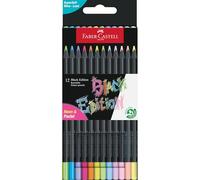 Astuccio 12 matite triangolari Black Edition pastel e neon Faber-Castell