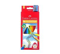 Faber-Castell - Pastelli Jumbo a forma triangolare, con temperamatite, confezione da 10 pezzi