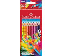 Faber-Castell 116544 - Pastelli colorati a fusto triangolare, confezione da 24 pastelli