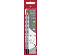 Faber-Castell 117291 - Set di matite Grip 2001, due matite di durezza B con gomma
