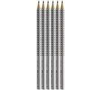 Faber-Castell 117697 - Matite Grip 2001, colore fusto: argento, nero (2H, 1 pezzo (confezione da 6)