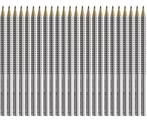 Faber-Castell 117697 - Matite Grip 2001, colore fusto: argento, nero (HB, 1 pezzo (confezione da 24)