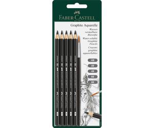 Faber-Castell 117897 - Grafiet aquarelpotlodenset, 6 stuks, in quarelpenseel