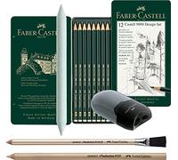 Faber-Castell 119064 - Matita CASTELL 9000, set da 12 pezzi, contenuto: 5B - 5H + 2 penne, estompe e temperamatite