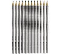 Faber-Castell - 12 matite Grip 2001, durezza: HB, colore del fusto: argento argento B