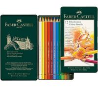 Faber-Castell 12 Pezzi Polychromous Colorata Matita Set IN Metallo Teglia