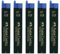 Faber-Castell 120700 - Confezione risparmio da 5 mine sottili Super-POLYMER 0.7HB