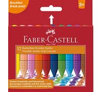 Faber-Castell 122540 - Gesso cancellabile Jumbo GRIP, astuccio in cartone da 12 pezzi