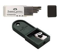 Faber-Castell 123121/5 S Box per ricarica della bussola per tutte le bussole Cavi passati universali con durezza da punta smussata, altezza 25mm, grigio