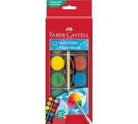 Faber-Castell 125018 - Scatola di colori ad acquerello 12 colori, pennelli inclusi, scatola di colori per la scuola e il tempo libero