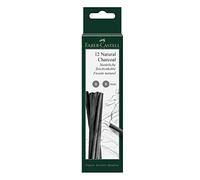 FABER-CASTELL 129298 - Carboncino da disegno Pitt naturale, 12 carboncini naturali per disegno, diametro 5-8 mm