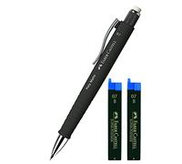 Faber-Castell 133353 - Matita meccanica Poly Matic, mina da 0,7 mm (colore nero + mine di ricambio)