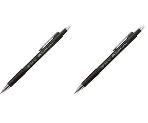 Faber-Castell 134599 - Matita meccanica GRIP 1345 nera, durezza B, spessore mina 0,5 mm, con gomma integrata, 1 pz. (Confezione da 2)