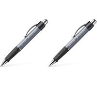 Faber-Castell 140789 - Penna a sfera Grip Plus Ball, spessore M, grigio pietra, 1 pezzo (Confezione da 2)