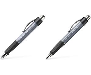 Faber-Castell 140789 - Penna a sfera Grip Plus Ball, spessore M, grigio pietra, 1 pezzo (Confezione da 2)