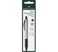 FABER-CASTELL 143498 - Penna a sfera Basic M argento, 1 pezzo, su blister