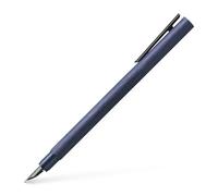 Faber-Castell 146161 - Stilografica Neo Slim alluminio, pennino F, blu scuro