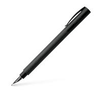 Faber-Castell 147150 - Stilografica Ambition All Black, larghezza pennino M, nero