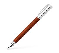 Faber-Castell 148183 - Stilografica AMBITION in legno di pero, larghezza pennino B, inclusa scatola regalo e converter