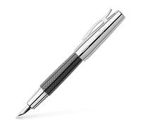 Faber-Castell 148240 Penna stilografica e-motion in resina con incisione Parquet, nera M
