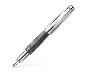 Faber-Castell 148245 Roller e-motion in resina con incisione Parquet, nero