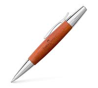 Faber-Castell 148382 Penna a sfera e-motion chrome, legno di pero marrone