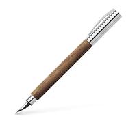 Faber-Castell 148582 - Stilografica AMBITION Noce, larghezza pennino EF, con scatola regalo e converter