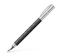 Faber-Castell 148921 - Stilografica AMBITION in resina preziosa a rombi, pennino: F, confezione regalo inclusa, colore fusto: nero / argento